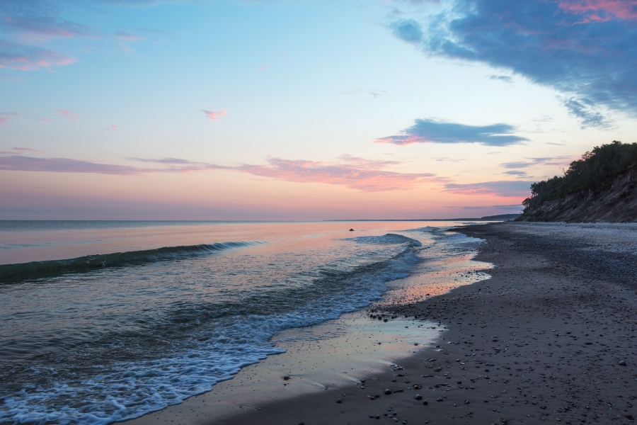 Shoreline at sunset