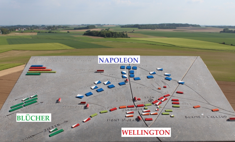 Map showing Battle of Waterloo