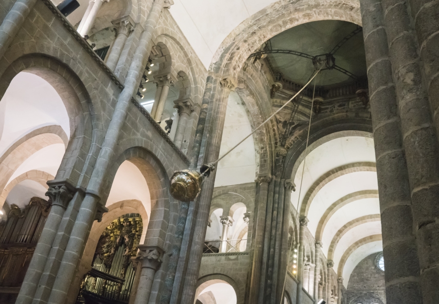 The botafumeiro in the Cathedral of Saint James of the Compostela